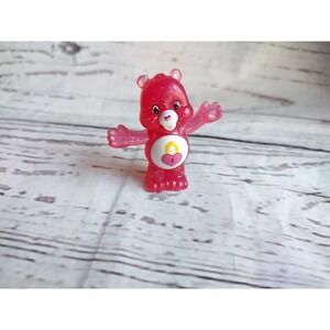 FIGURE Care Bear Plastic Blind Bag 2" PINK Glitter SECRET Heart Locket Cake Top